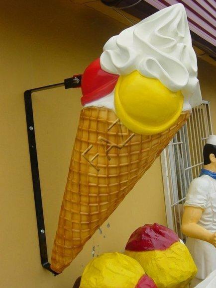 Wall decorative sculpture designed as an colorful ice-cream 100cm