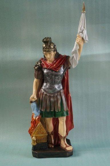 Decor figure designed as an antique rome guardian with an white flag 110x40cm