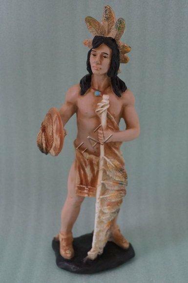 Young red indian guardian figure in an original colours 38x14cm