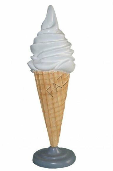 Full white colored decorative sculpture designed as an ice-cream stand 131x40cm B425