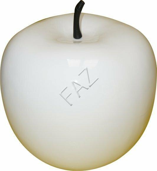 White gloss colored decorative sculpture designed as an apple 39x35cm B455