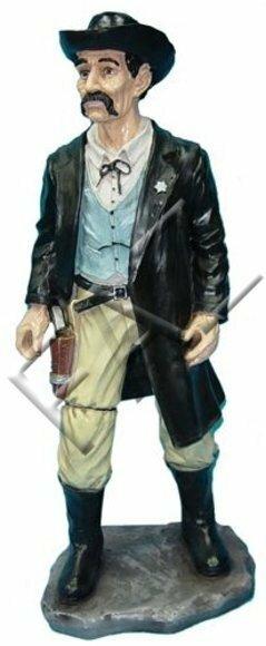 Wild westerns sherif decorative figure in a black suit 75cm