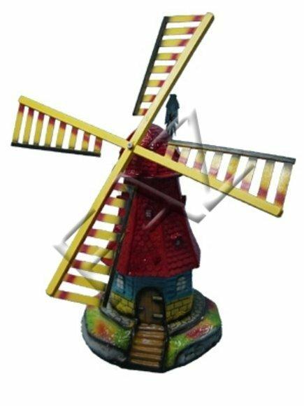 Decor figure designed as a brick mill in a ukrainian flag colors 94cm