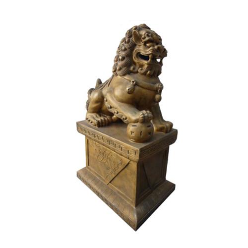 Decorative thai lion guardian statue figure on pedestal 70cm height B75