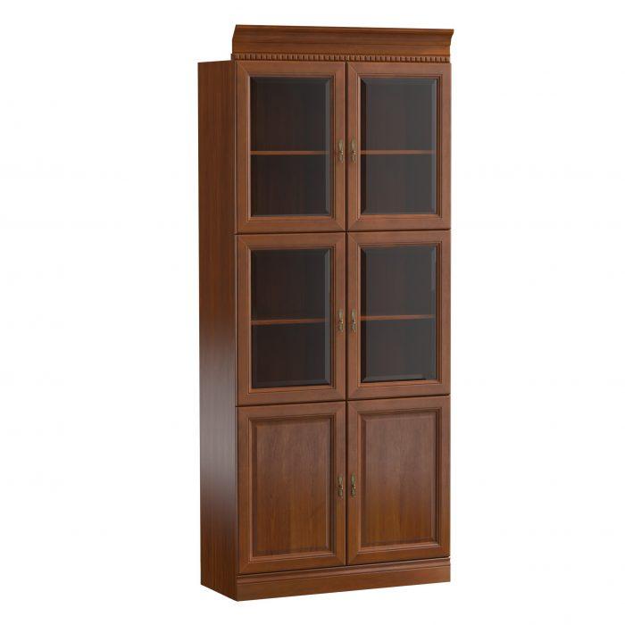 Classic country style wooden bookcase with 4-swing doors Model BA-1