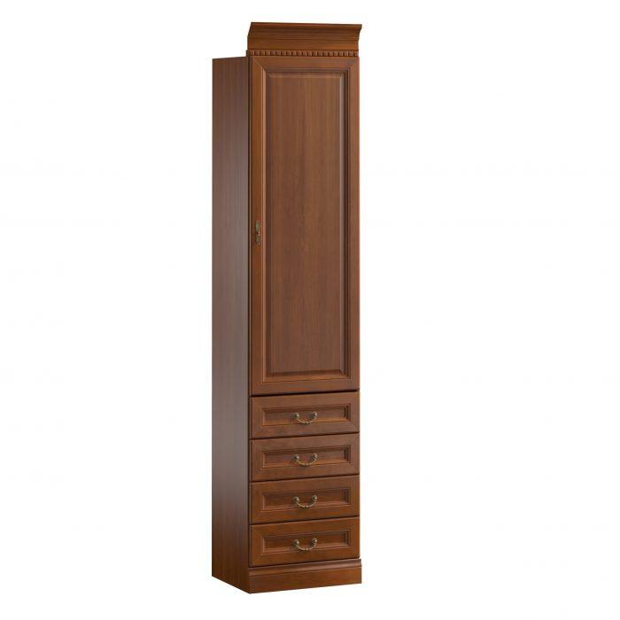 Classic country style wooden cupboard with a glass swing door & 4-sliding drawers Model BA-10