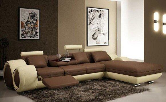 Leather sofa couch sofa corner sofa model Berlin II