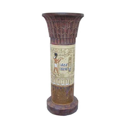 Antique egyptian column style decorative figure pillar with hieroglyphs 90cm height (C11)