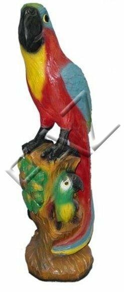 Colorful decorative sculpture designed as parrot figure 100cm height