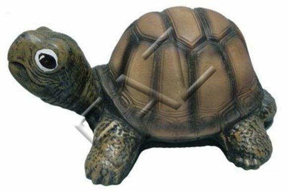 Garden decorative sculpture designed as an original colored cartoon turtle 15x32cm