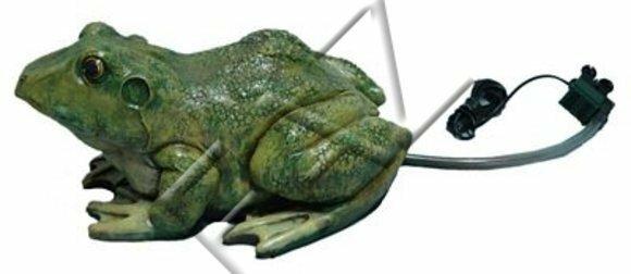 Decorative garden sculpture designed as an original dark green colored frog 21x43cm c264