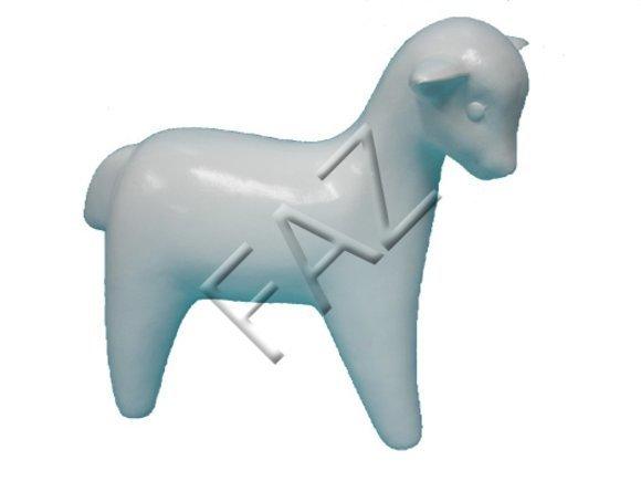 Decorative sculpture designed as full white colored smooth lamb figure