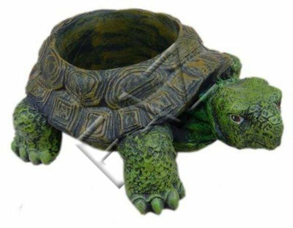 Garden decorative flower pot designed as an original colored turtle figure 40cm