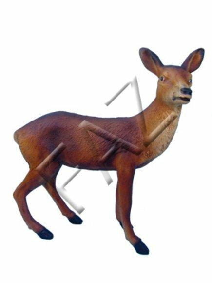 Decorative sculpture designed as dark colored motley fawn without horns 83x78cm