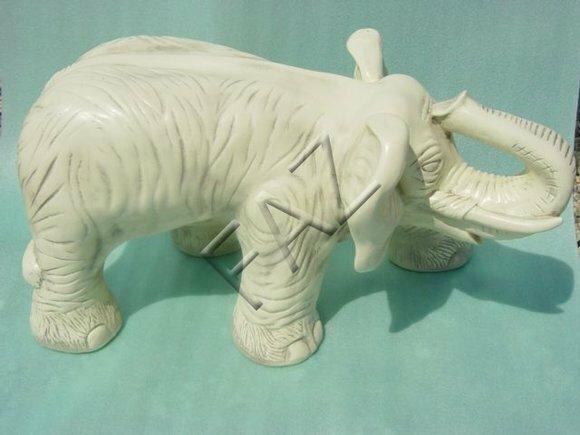 Decorative garden sculpture designed as a milky colored elephant 39x75cm