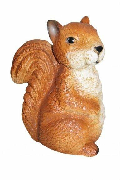 Decorative sculpture designed as orange white colored squirrel 33x23cm c515a