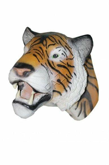 Decorative wall sculpture designed as an original colored tiger head 35x45cm