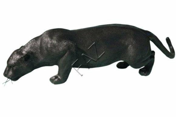 Decorative sculpture designed as a full black colored puma figure 40x150x37cm