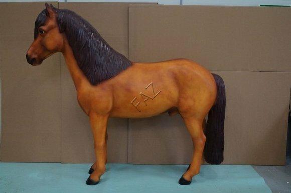 Light brown horse figurine decorative sculpture statue 200cm length