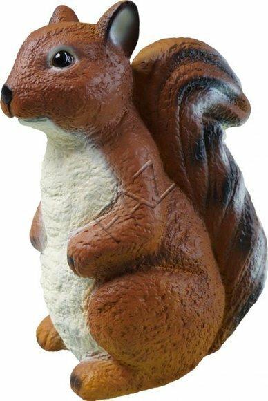 Decorative sculpture designed as dark brown white colored motley squirrel 45x34cm