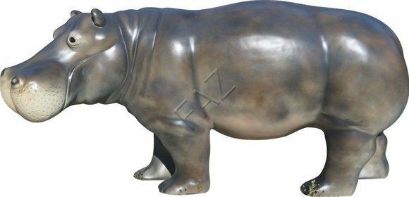 Decorative garden sculpture of a gloss hippopotamus figurine 171cm length