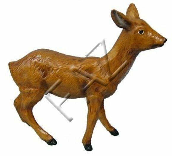 Decorative sculpture designed as gloss brown colored fawn 69x80cm