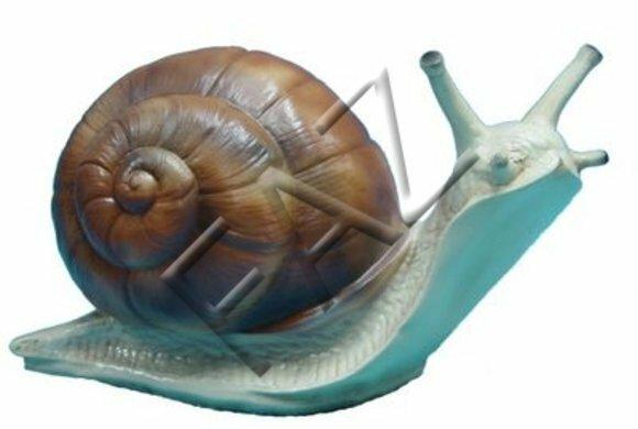 Decorative sculpture designed as an original colored motley snail 25x44cm