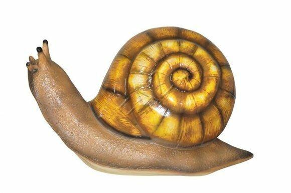 Decorative sculpture designed as an original colored light & dark brown snail 60x100cm