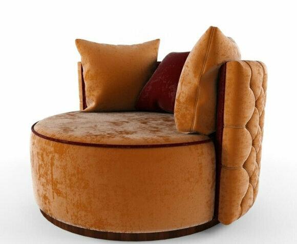 Round Armchair Chesterfield Club Round Sofa Couch Round Relax Chairs Upholstered Chair