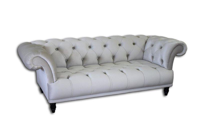 Classic Chesterfield Sofa 3-Seater White Leather Couch Living Room Couch New