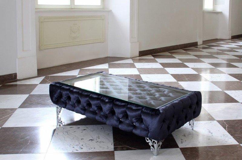 Designer coffee table glass table table Chesterfield leather design luxury tables sofa