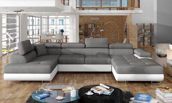 Sofa bed design corner sofa U-shape bed function couch textile sofas fabric sleep immediately