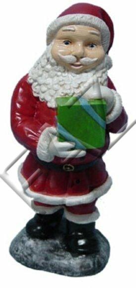 Decorative sculpture designed as colorful santa claus with a gift 35cm