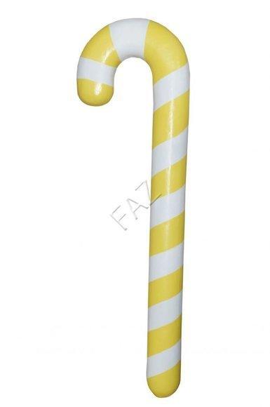 Deco figure designed as a yellow white colored christmas lollipop 146cm