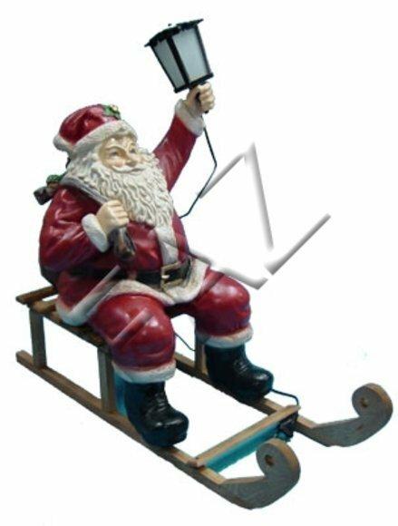 Christmas lighting decorative figure designed as santa claus on a sleigh 65x80cm