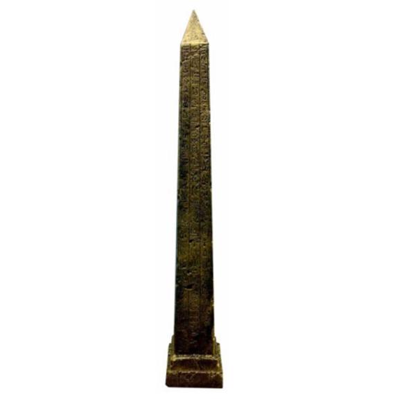 Ancient egyptian decorative sculpture designed as a golden colored obelisk 55cm