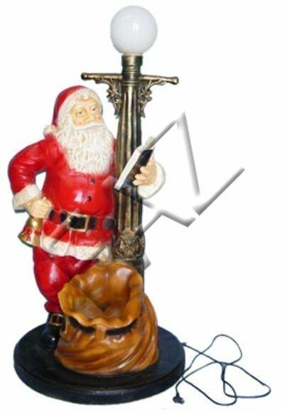 Standing lighting decorative figure designed as santa claus with lamp stand & bag 110cm