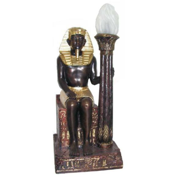 Lighting designed as an ancient egyptian pharaoh on a throne with a lamp 60cm