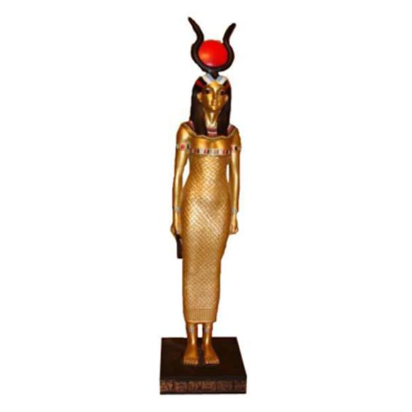 Ancient egyptian decorative sculpture designed as a standing goddess isis 33cm