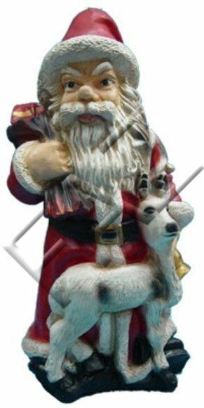 Christmas decorative sculpture designed as santa claus with a white fawn 88cm