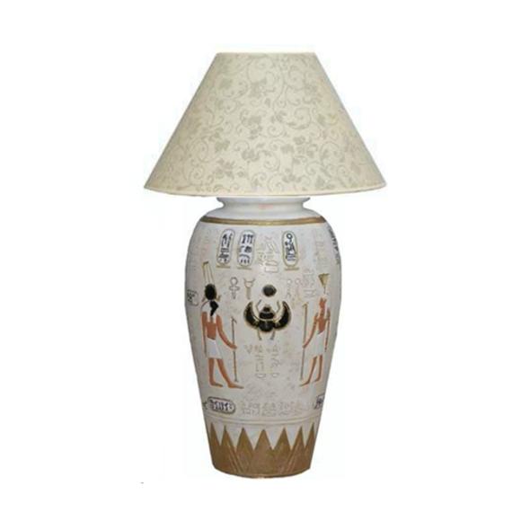 Floor lamp decorated in ancient egyptian vase style with hieroglyphs 97cm E65