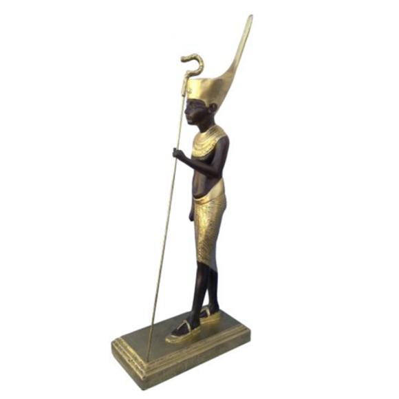 Ancient egyptian decorative black golden colored standing boy figure 60cm