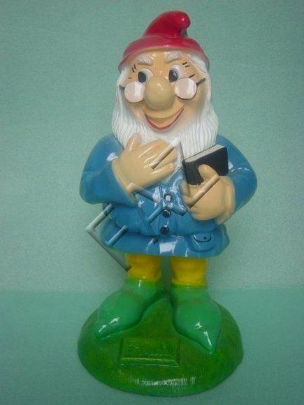 Decor figure designed as garden dwarf with a book 45cm