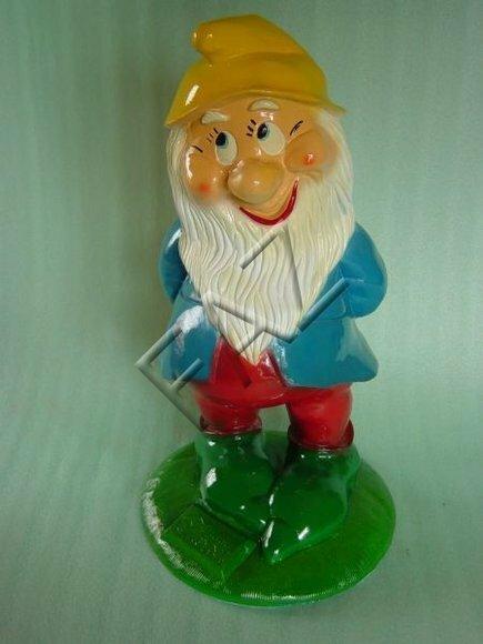 Decor garden figure designed as a colorful shy dwarf 47cm