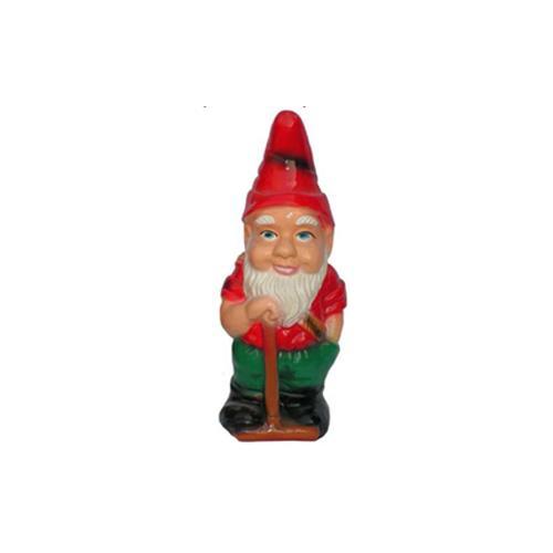 Decorative sculpture designed as an original colored dwarf with a rake 31cm K2