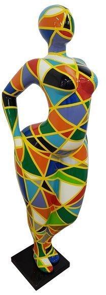 Abstract decorative sculpture designed as a standing figure in colorful patterns 130cm (N113B)