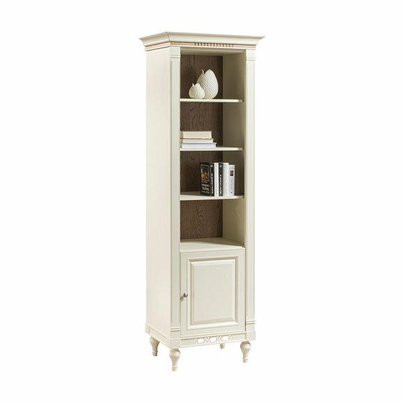 Classic style real wooden bookcase with a swing door & shelves model - FL-D1B