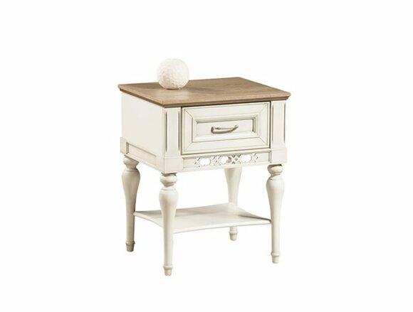 Classic style wooden bedisde table with a drawer & shelf model - FL-N2