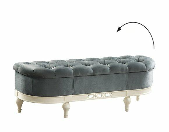 Classic style chesterfield seat bench leather upholstered model - FL-P1A