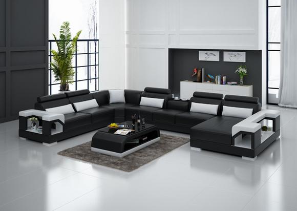 Designer sofa couch Corner sofa with stool Upholstered suite U-shaped living area